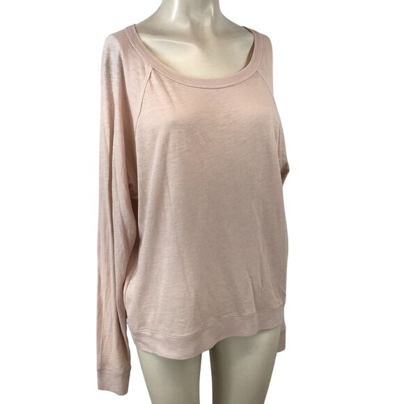 VINCE. - WOMEN'S LARGE - PINK LONG SLEEVE ROUND NECK 100% COTTON TOP SHIRT - Picture 1 of 7